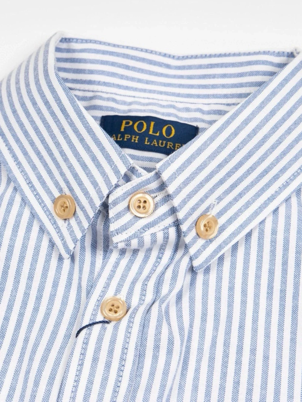 Polo by Ralph Lauren Light Blue & White Striped Oxford Shirt